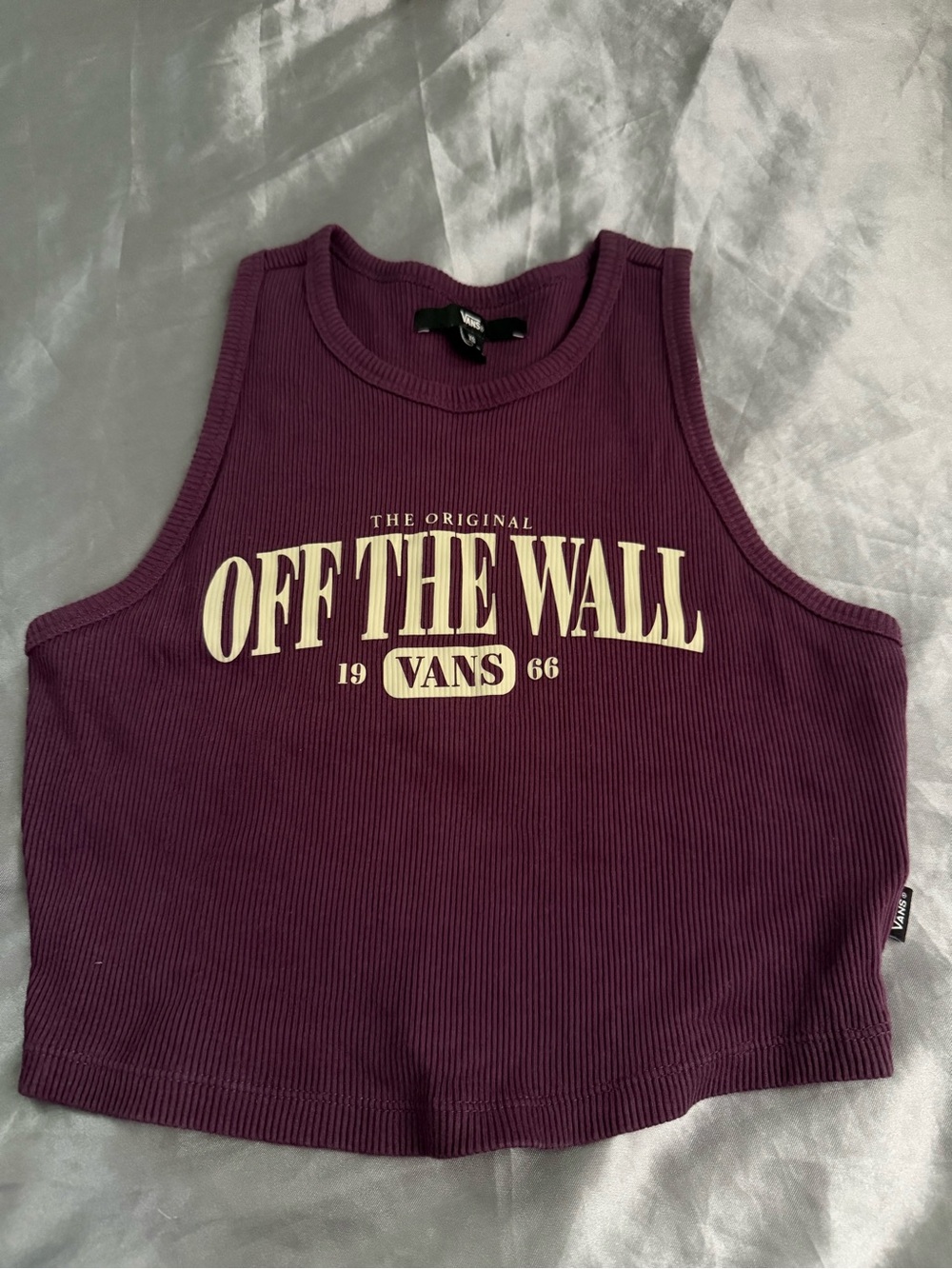 Vans Plum Ribbed Crop Tank with Graphic